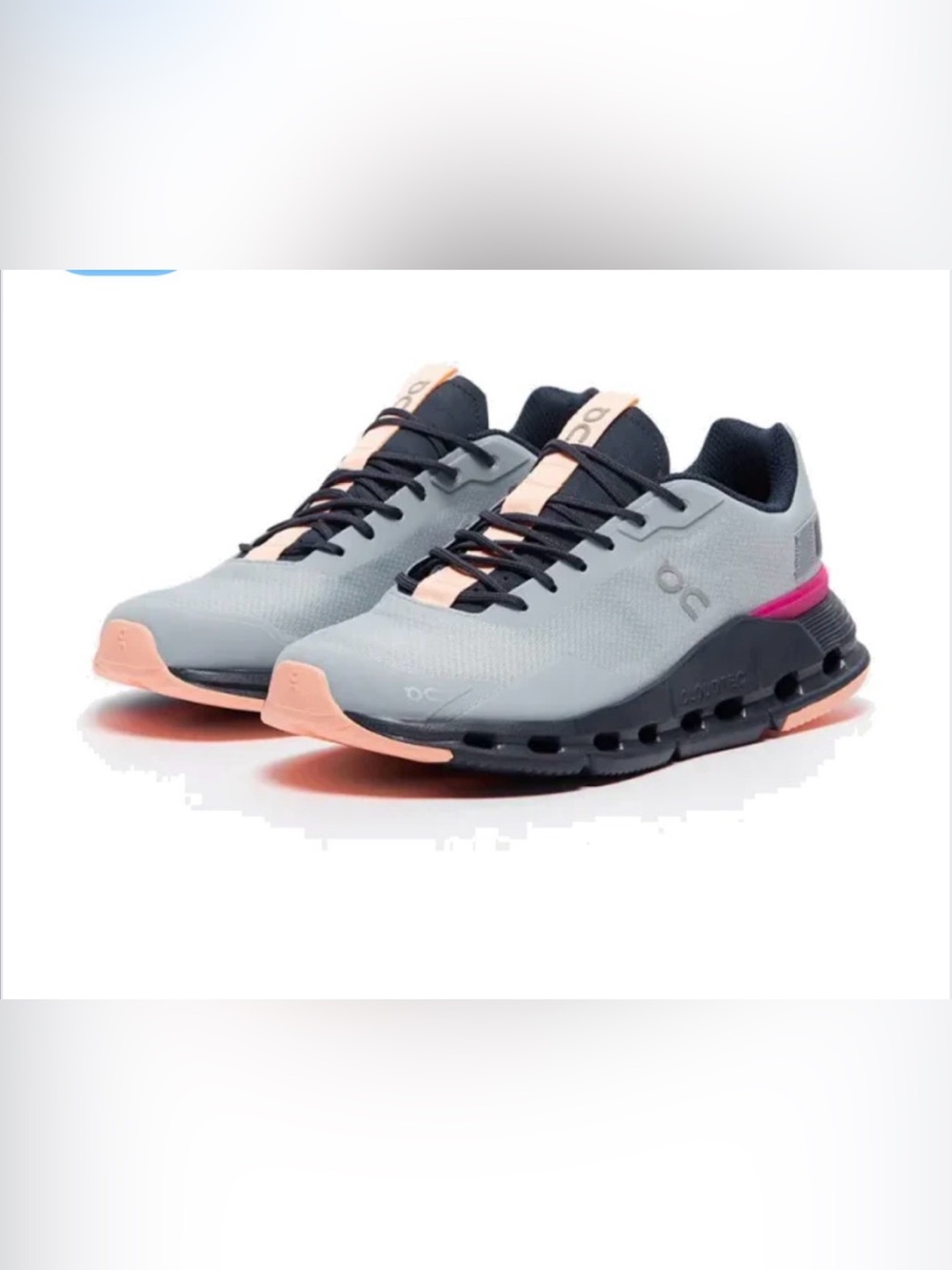 On Running Cloudnova Women’s Sneakers Gray Black Pink Size US 8.5 EU 40